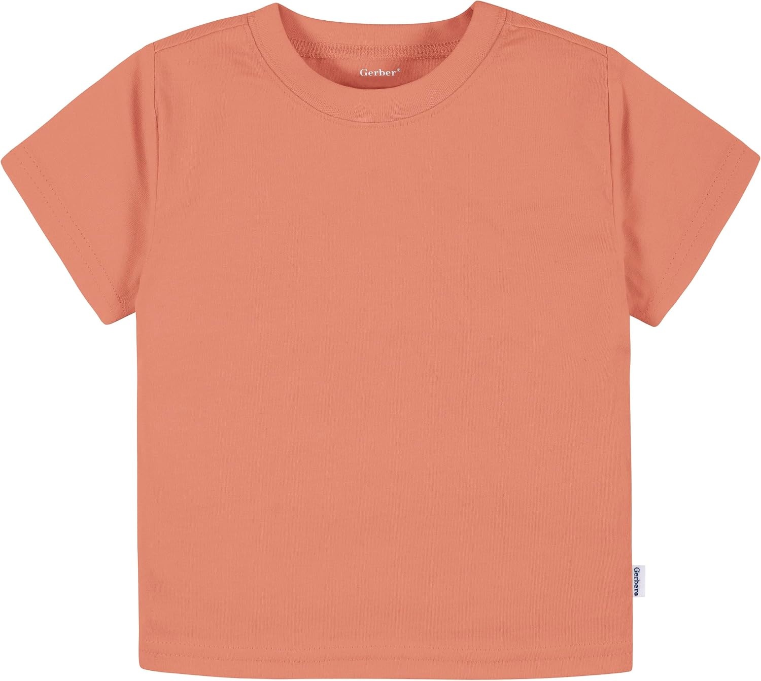 image:imageGerber Baby amp Toddler 5Pack Solid Short Sleeve TShirts Jersey 160 GSMRust