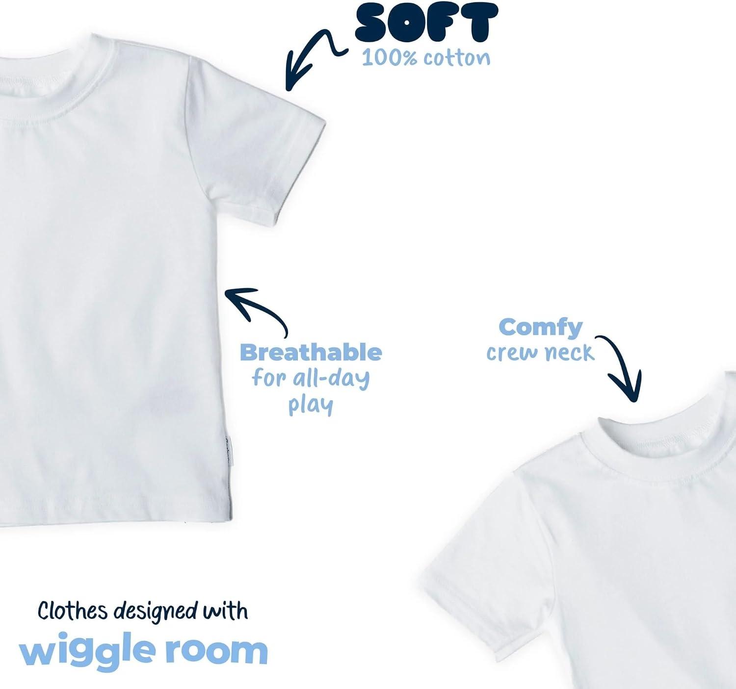 image:imageGerber Baby amp Toddler 5Pack Solid Short Sleeve TShirts Jersey 160 GSMWhite