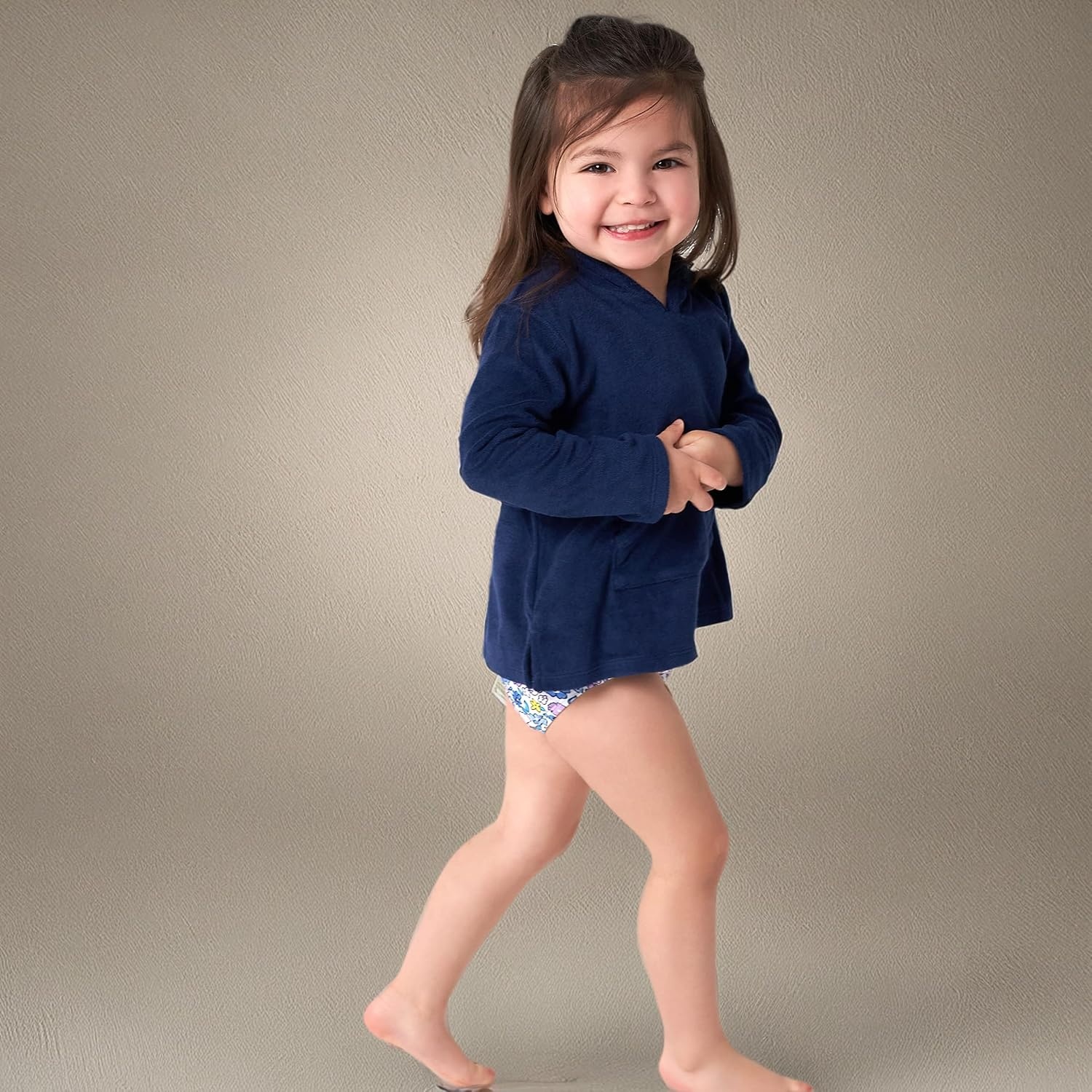 image:imageGerber Baby amp Toddler Boys amp Girls Hooded Kangaroo Pocket Terry Cover UpNavy