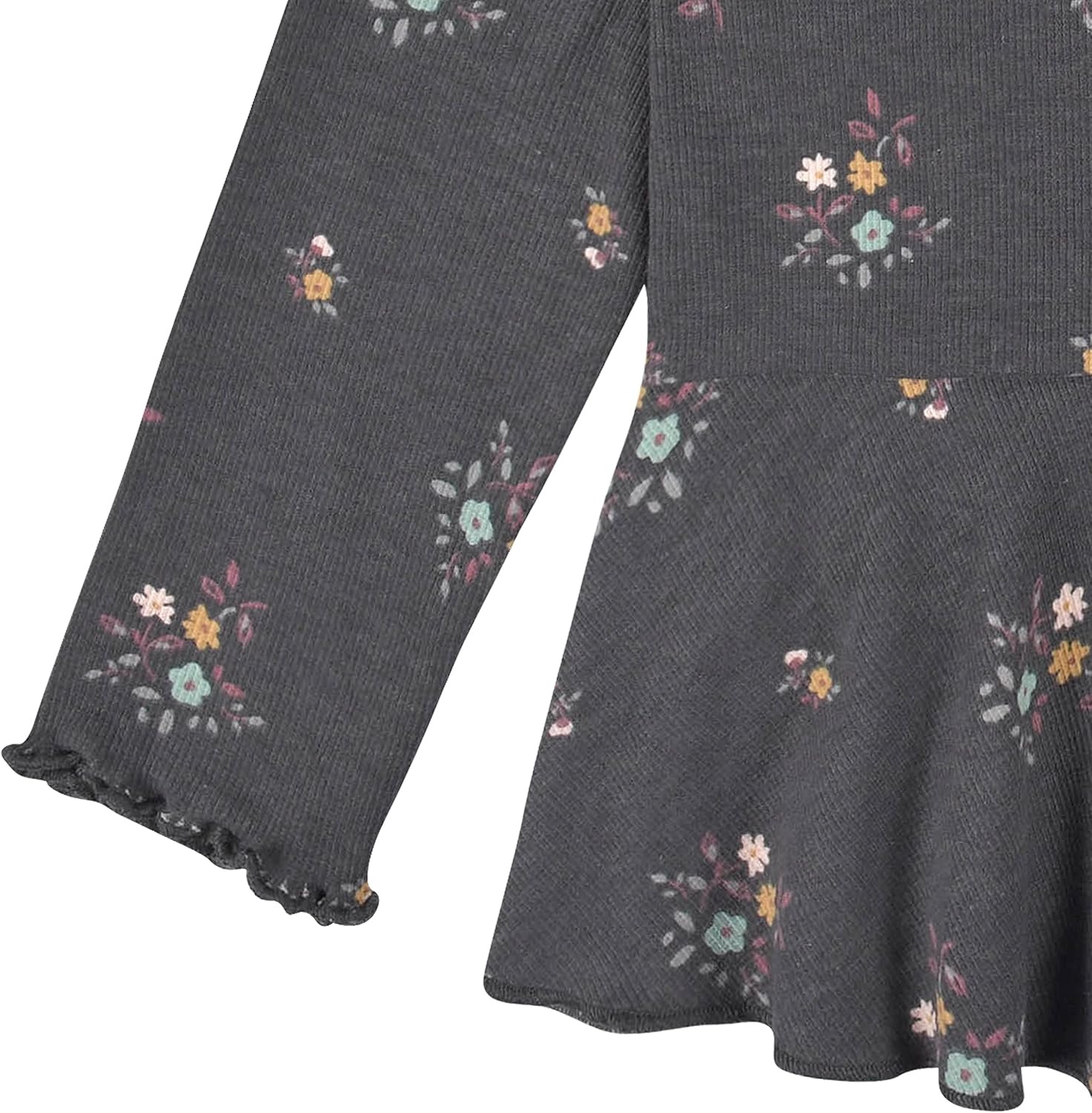 image:imageGerber Baby amp Toddler Girls 2Pack Peplum Waist TopsMustard Floral