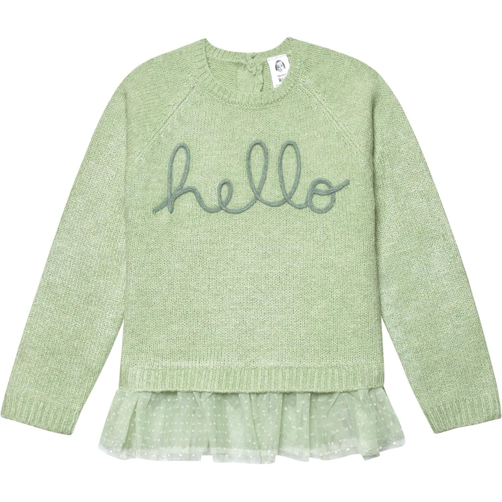 image:imageGerber Baby amp Toddler Girls Sweater with Tulle TrimGreen