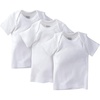 Gerber Baby 3-Pack Short-Sleeve Slip-on Shirts(White)