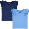 Gerber Baby Girls 2-Pack Sleeveless Tops(Blue/Light Blue)