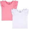 Gerber Baby Girls 2-Pack Sleeveless Tops(White/Pink)