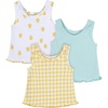 Gerber Baby Girls 3-Pack Racer Back Tank Tops(Blue Lemons)