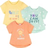 Gerber Baby Girls’ 3-Pack Short Sleeve Tees(Peach  Green and Yellow)
