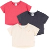 Gerber Baby Girls’ 3-Pack Short Sleeve Tees(Pink  Gray and White)