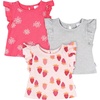 Gerber Baby Girls’ 3-Pack Short Sleeve Tees(Pink Strawberries)