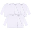 Gerber Baby & Toddler 5-Pack Solid Long Sleeve T-Shirts Jersey 160 GSM(White)