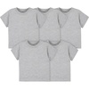Gerber Baby & Toddler 5-Pack Solid Short Sleeve T-Shirts Jersey 160 GSM(Heather Grey)