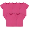 Gerber Baby & Toddler 5-Pack Solid Short Sleeve T-Shirts Jersey 160 GSM(Hot Pink)