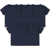 Gerber Baby & Toddler 5-Pack Solid Short Sleeve T-Shirts Jersey 160 GSM(Navy)
