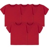 Gerber Baby & Toddler 5-Pack Solid Short Sleeve T-Shirts Jersey 160 GSM(Red)
