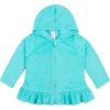 Gerber Baby & Toddler Girls Zipper Hoodie Terry Swimsuit Cover Up(Aqua)