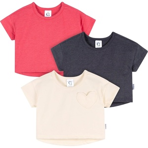 Gerber Baby Girls’ 3-Pack Short Sleeve Tees(Pink  Gray and White)
