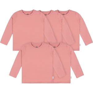 Gerber Baby & Toddler 5-Pack Solid Long Sleeve T-Shirts Jersey 160 GSM(Pink)