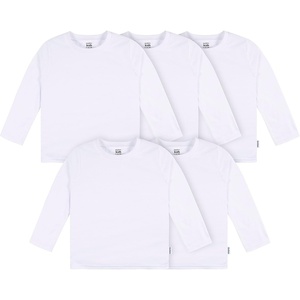 Gerber Baby & Toddler 5-Pack Solid Long Sleeve T-Shirts Jersey 160 GSM(White)