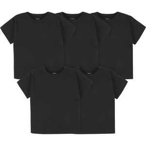 Gerber Baby & Toddler 5-Pack Solid Short Sleeve T-Shirts Jersey 160 GSM(Black)