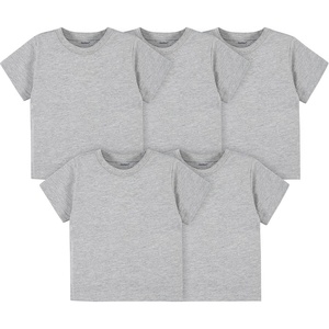 Gerber Baby & Toddler 5-Pack Solid Short Sleeve T-Shirts Jersey 160 GSM(Heather Grey)