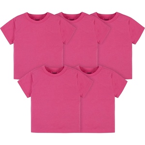 Gerber Baby & Toddler 5-Pack Solid Short Sleeve T-Shirts Jersey 160 GSM(Hot Pink)