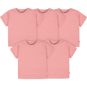 Gerber Baby & Toddler 5-Pack Solid Short Sleeve T-Shirts Jersey 160 GSM(Mauve Pink)
