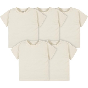 Gerber Baby & Toddler 5-Pack Solid Short Sleeve T-Shirts Jersey 160 GSM(Natural)