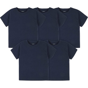 Gerber Baby & Toddler 5-Pack Solid Short Sleeve T-Shirts Jersey 160 GSM(Navy)