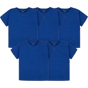 Gerber Baby & Toddler 5-Pack Solid Short Sleeve T-Shirts Jersey 160 GSM(Royal)