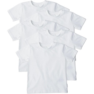 Gerber Baby & Toddler 5-Pack Solid Short Sleeve T-Shirts Jersey 160 GSM(White)
