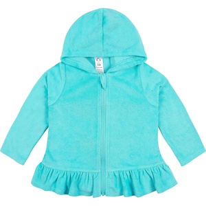 Gerber Baby & Toddler Girls Zipper Hoodie Terry Swimsuit Cover Up(Aqua)
