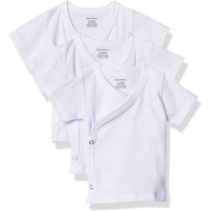 Gerber baby-girls 3-pack Short-sleeve Side-snap Shirt(White)
