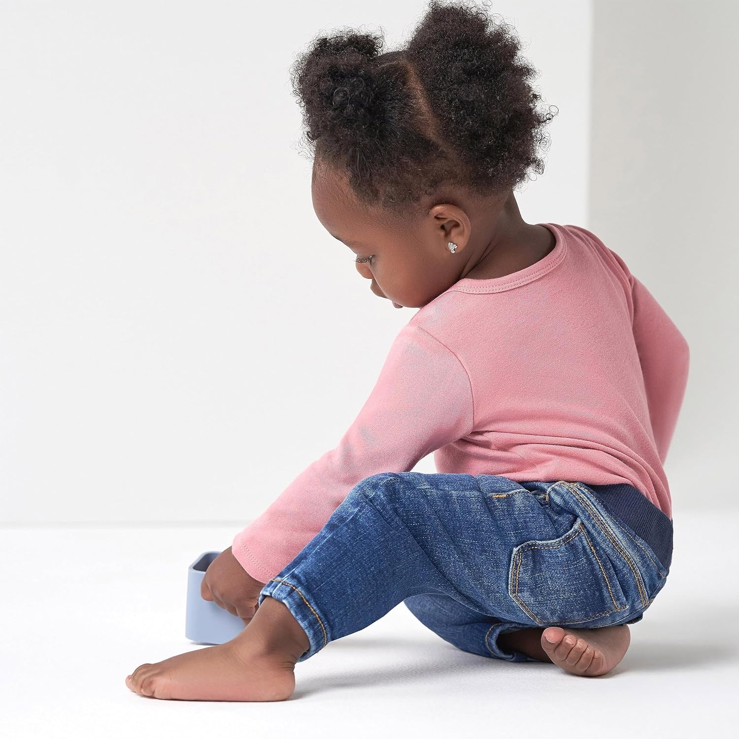 image:imageGerber Baby Toddler Rib Waist Stretch Denim Skinny JeansBlue Denim