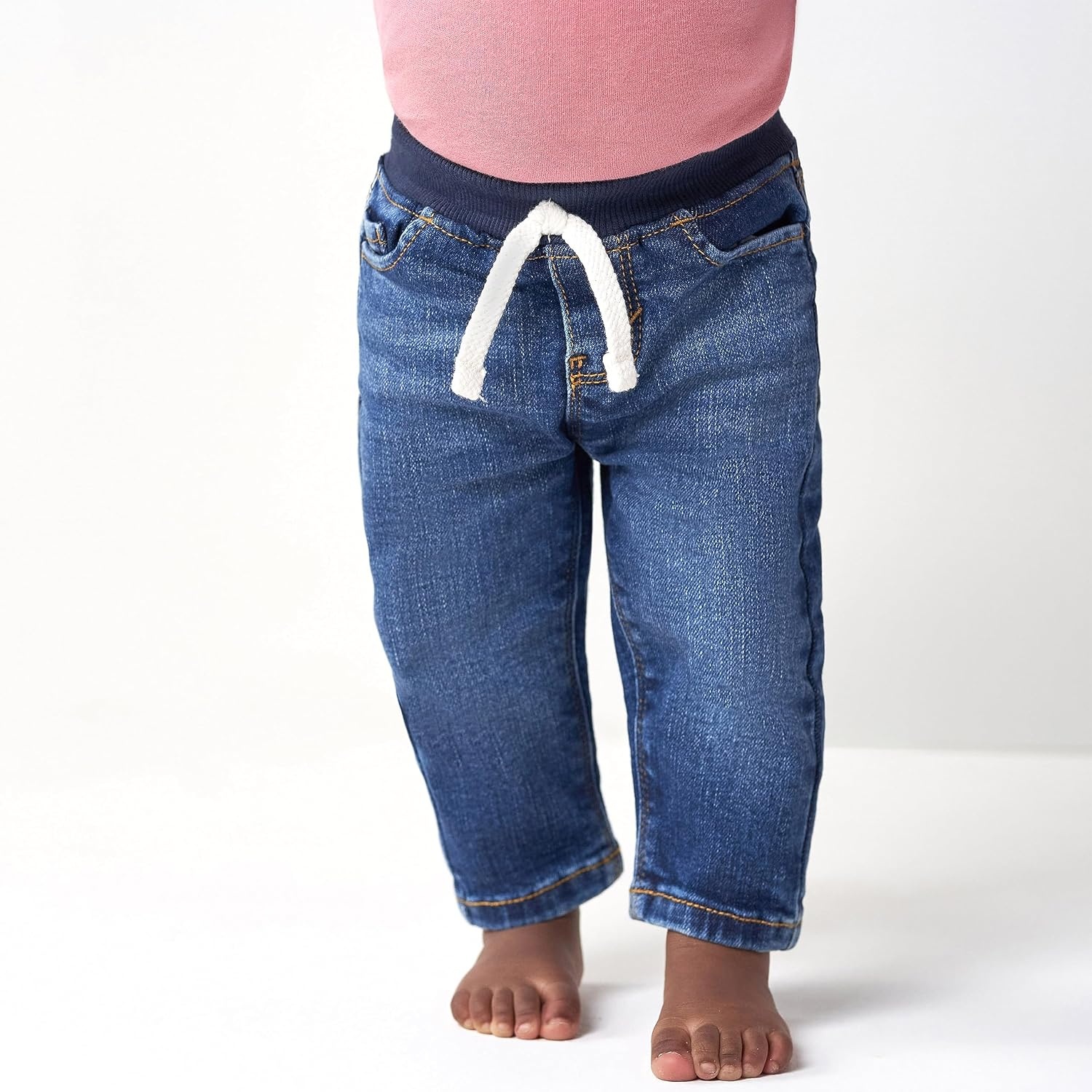 image:imageGerber Baby Toddler Rib Waist Stretch Denim Skinny JeansBlue Denim