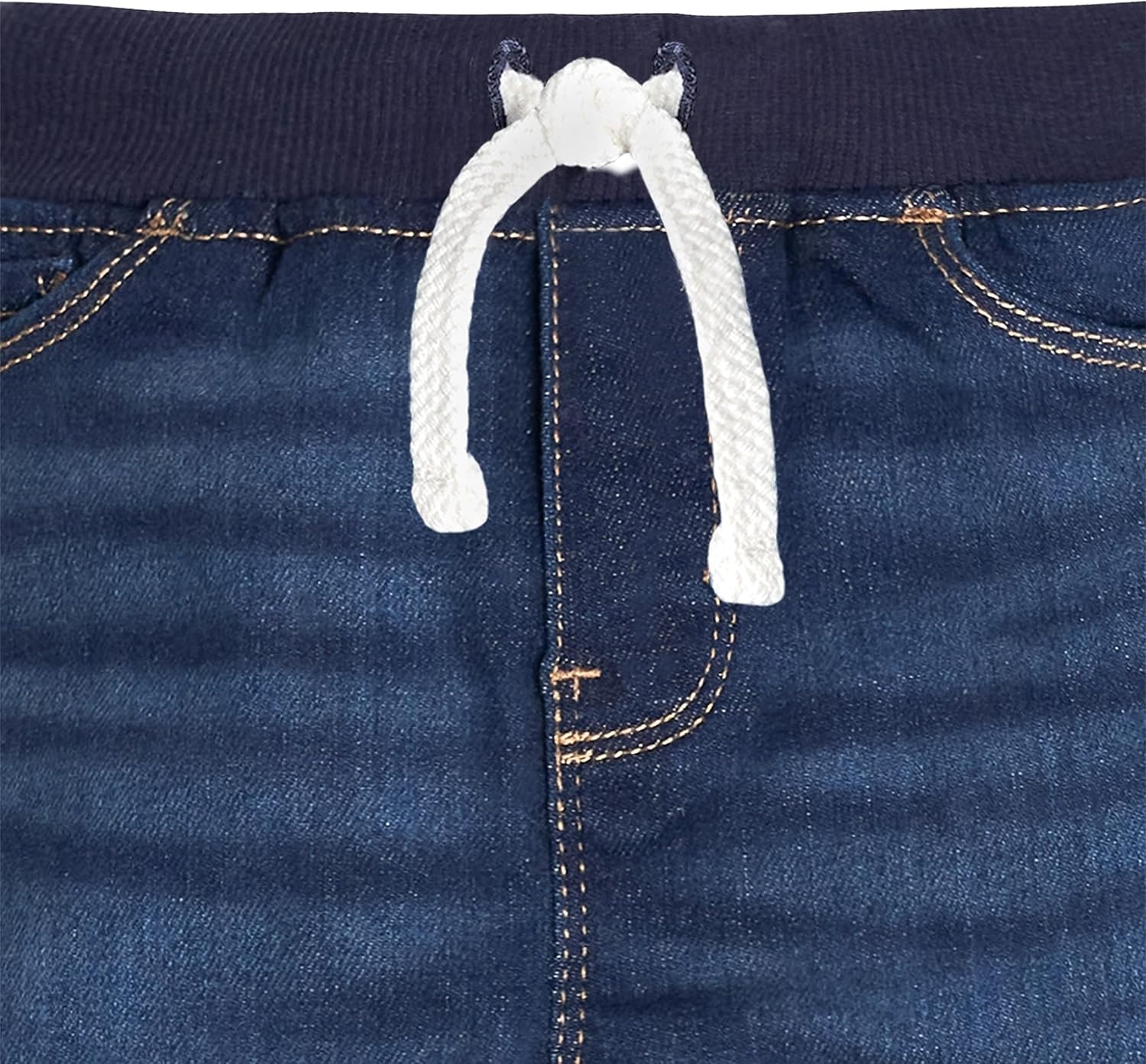 image:imageGerber Baby Toddler Rib Waist Stretch Denim Skinny JeansDark Blue Denim