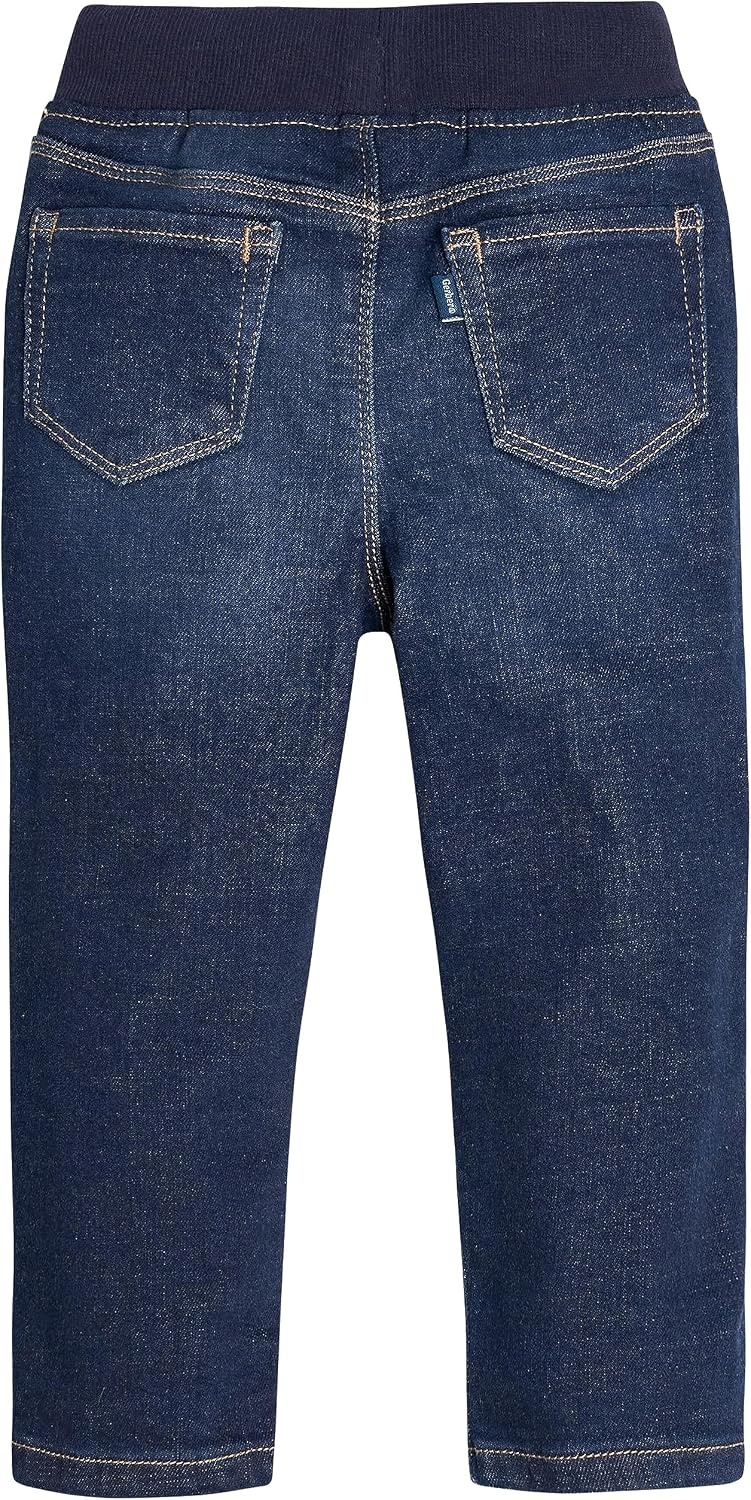 image:imageGerber Baby Toddler Rib Waist Stretch Denim Skinny JeansDark Blue Denim