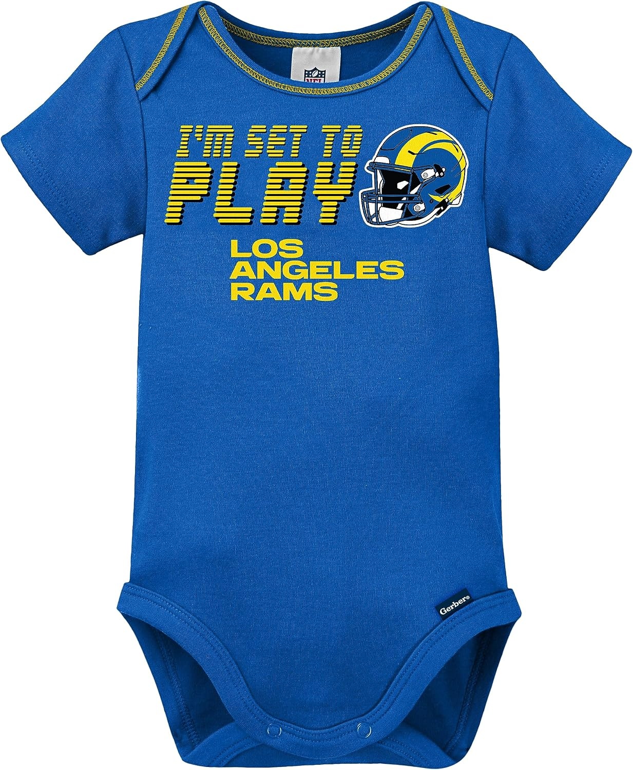 image:imageGerber NFL Baby 3Piece Footed Sleep and Play and Bodysuit Gift SetLos Angeles Rams