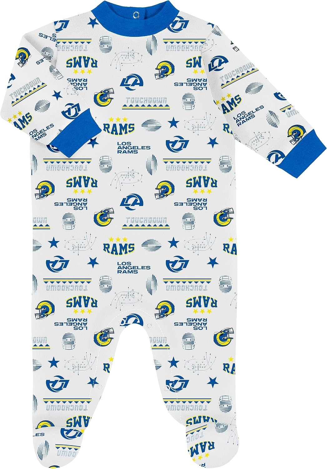 image:imageGerber NFL Baby 3Piece Footed Sleep and Play and Bodysuit Gift SetLos Angeles Rams