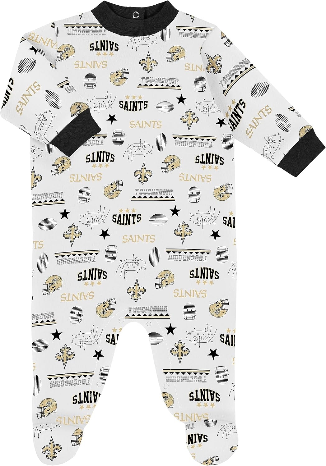 image:imageGerber NFL Baby 3Piece Footed Sleep and Play and Bodysuit Gift SetNew Orlean Saints