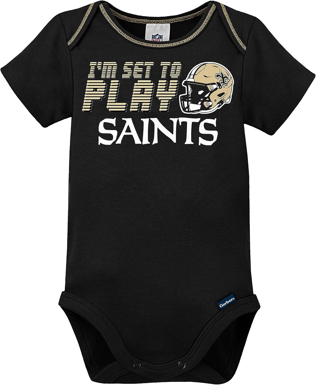image:imageGerber NFL Baby 3Piece Footed Sleep and Play and Bodysuit Gift SetNew Orlean Saints