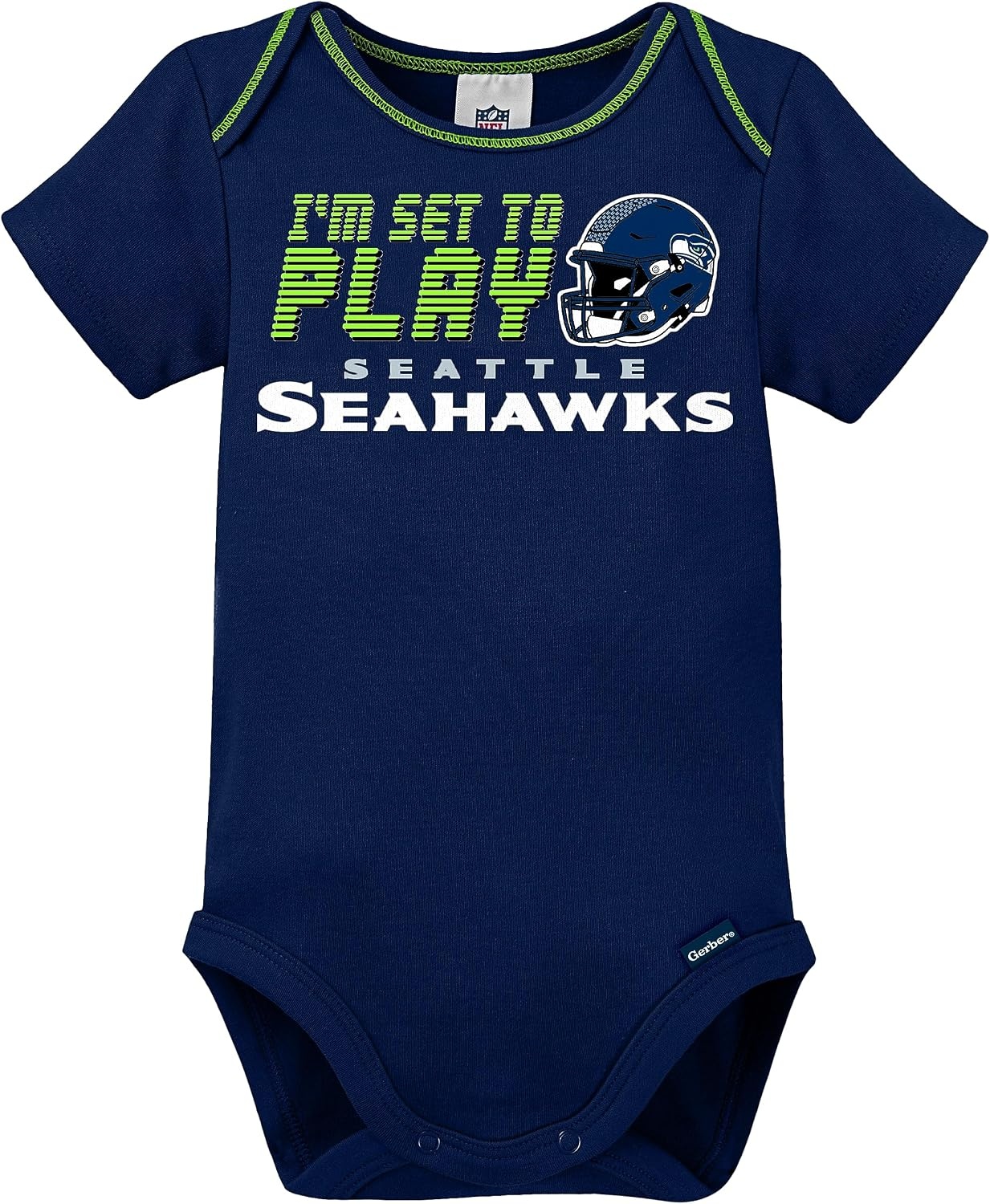 image:imageGerber NFL Baby 3Piece Footed Sleep and Play and Bodysuit Gift SetSeattle Seahawks