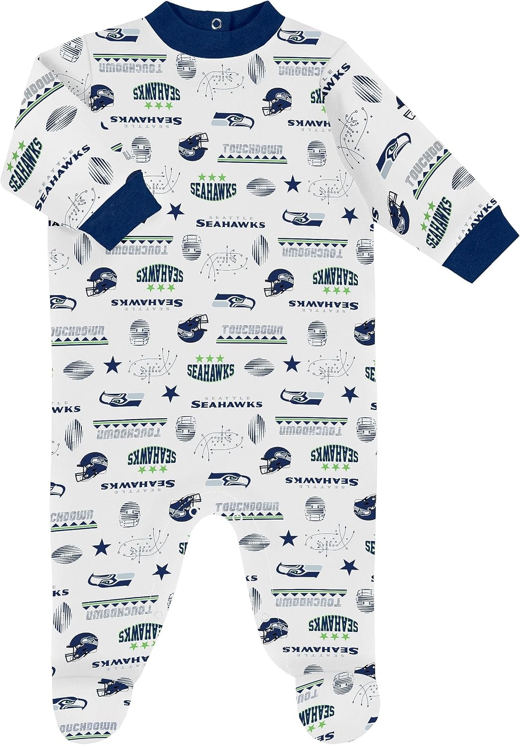 image:imageGerber NFL Baby 3Piece Footed Sleep and Play and Bodysuit Gift SetSeattle Seahawks