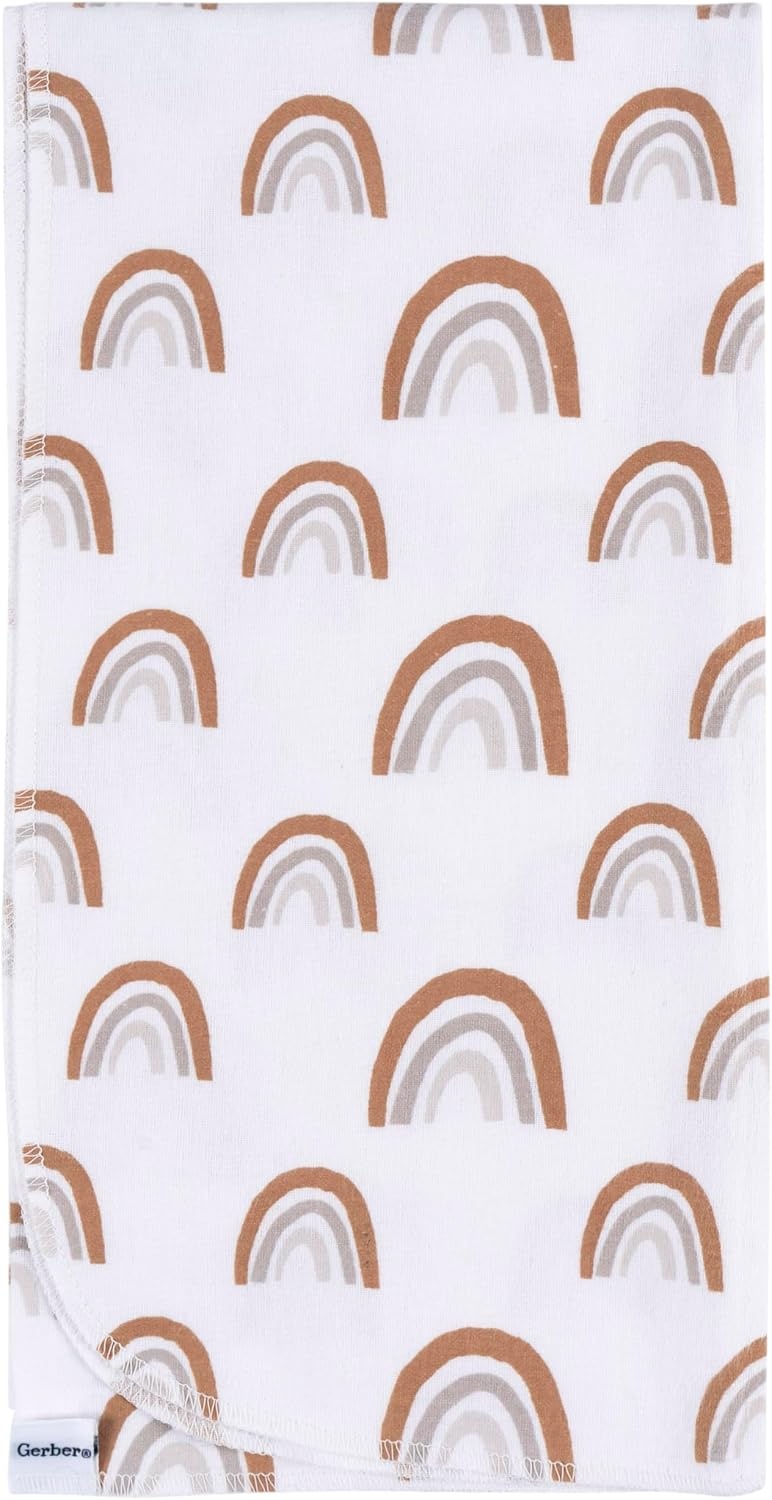 image:imageGerber Unisex Baby 100 Cotton Flannel Receiving Blankets 30x30 Inches Pack of 4 Animal Geo Girl One SizeBoho Rainbow
