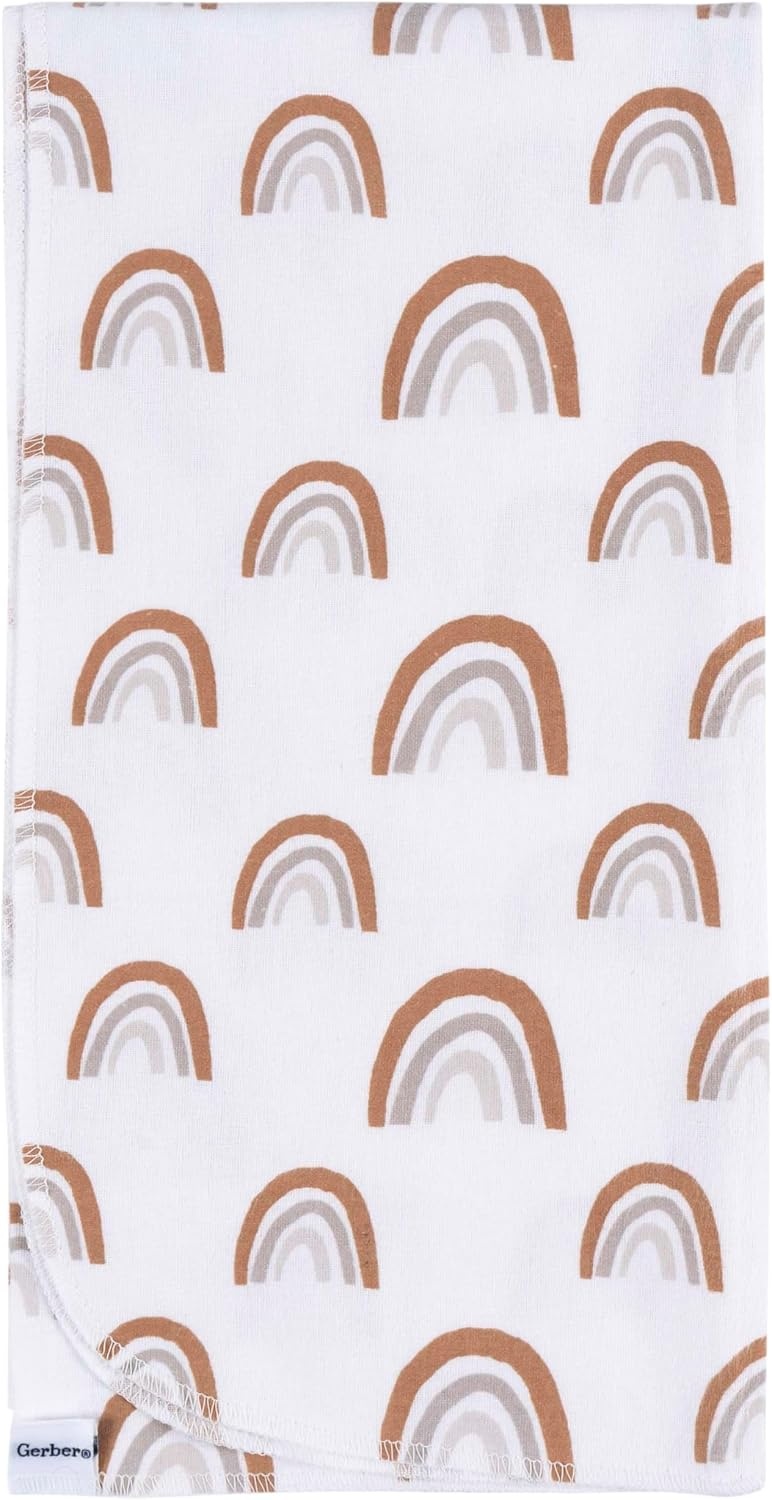 image:imageGerber Unisex Baby 100 Cotton Flannel Receiving Blankets 30x30 Inches Pack of 4 Animal Geo Girl One SizeBoho Rainbow