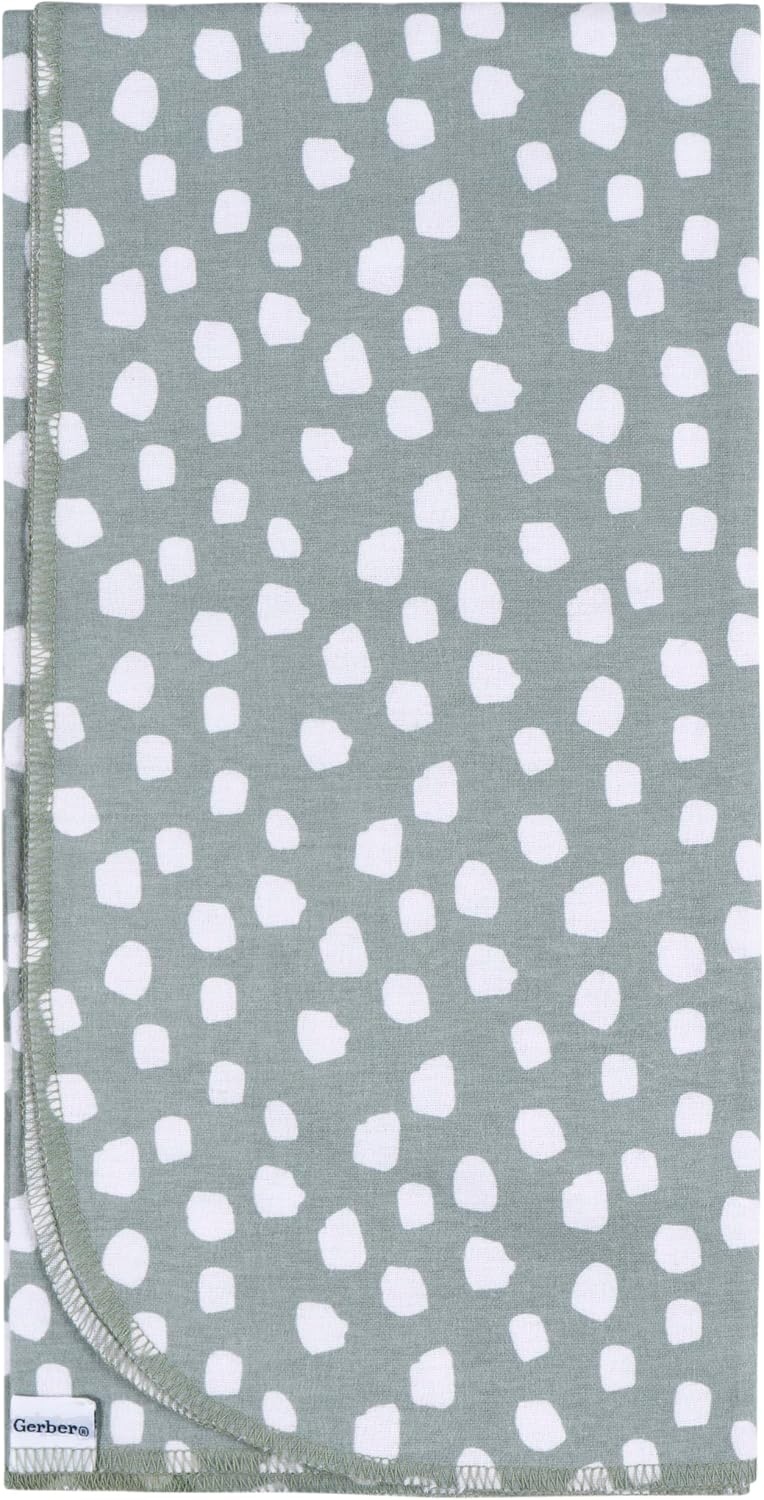 image:imageGerber Unisex Baby 100 Cotton Flannel Receiving Blankets 30x30 Inches Pack of 4 Animal Geo Girl One SizeDino Time