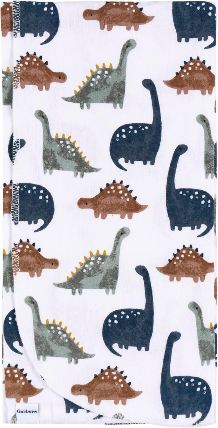 image:imageGerber Unisex Baby 100 Cotton Flannel Receiving Blankets 30x30 Inches Pack of 4 Animal Geo Girl One SizeDino Time