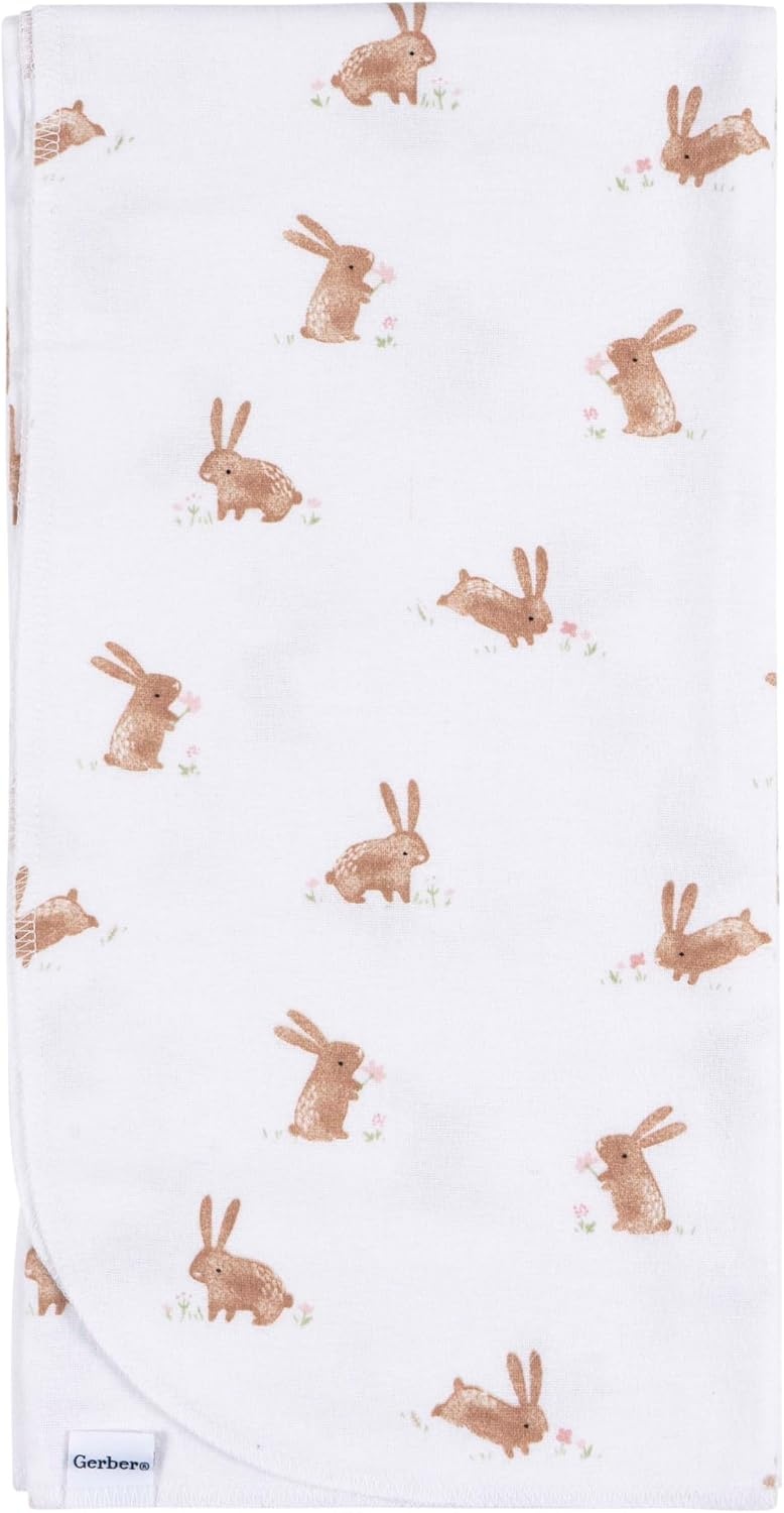 image:imageGerber Unisex Baby 100 Cotton Flannel Receiving Blankets 30x30 Inches Pack of 4 Animal Geo Girl One SizeRetro Floral
