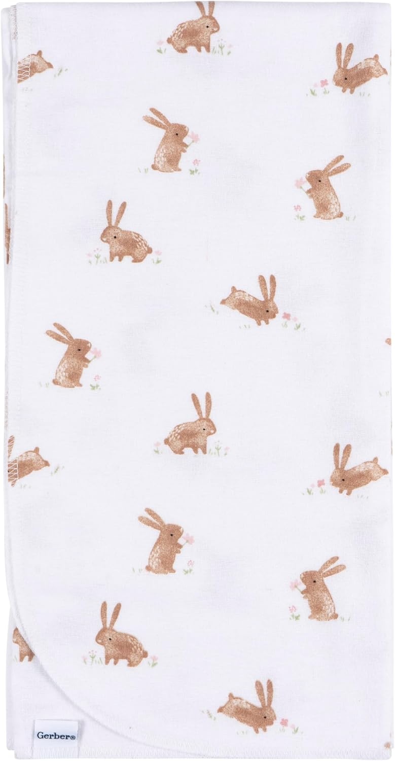 image:imageGerber Unisex Baby 100 Cotton Flannel Receiving Blankets 30x30 Inches Pack of 4 Animal Geo Girl One SizeRetro Floral